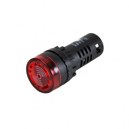 Indicateur lumineux rouge 230VAC avec scarabée [29MM]